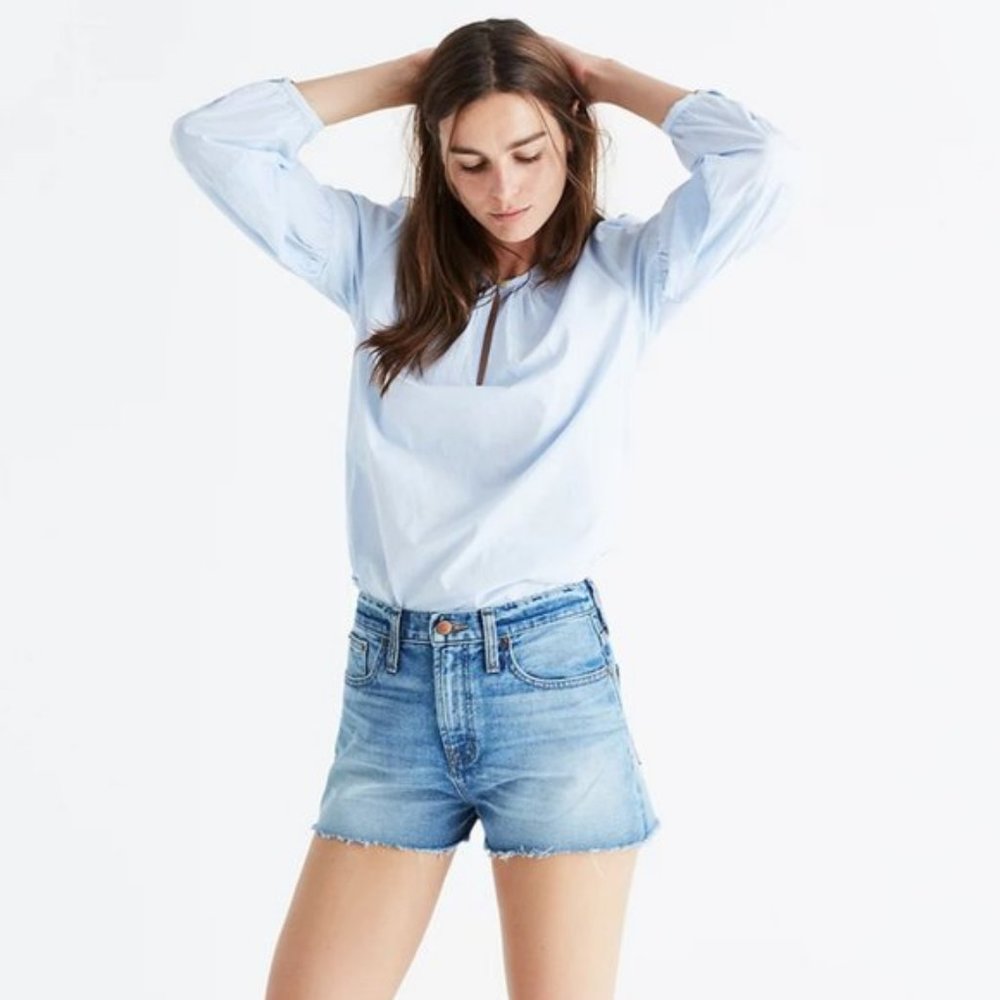 Madewell High Rise Raw Hem Jean Short Size 26